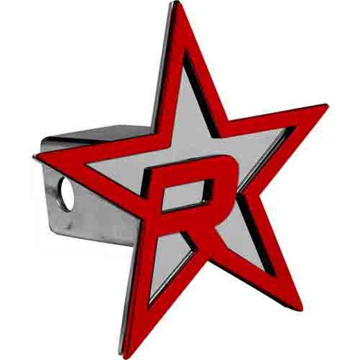 RBP-8505-RX3: Chrome Star Hitch Cover Red 5inch Star