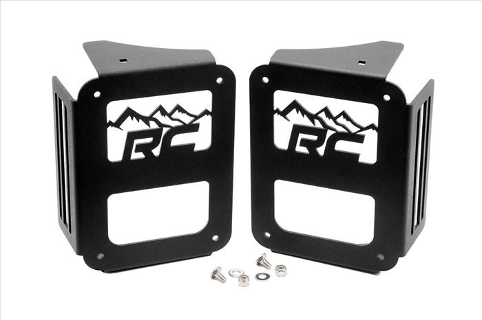 Jeep Tail Light Covers Mountains 07-18 Wrangler JK Rough Country
