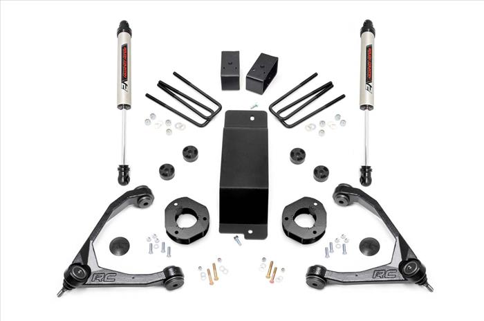 3.5 Inch Suspension Lift Kit w/Forged Upper Control Arms & V2 Shocks 07-16 Silverado/Sierra 1500 4WD Rough Country