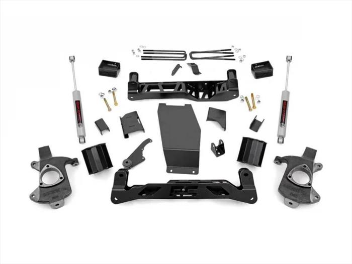 5 Inch Suspension Lift Kit w/V2 Monotube Shocks & Struts 14-18 Silverado/Sierra 1500 4WD Cast Steel Rough Country