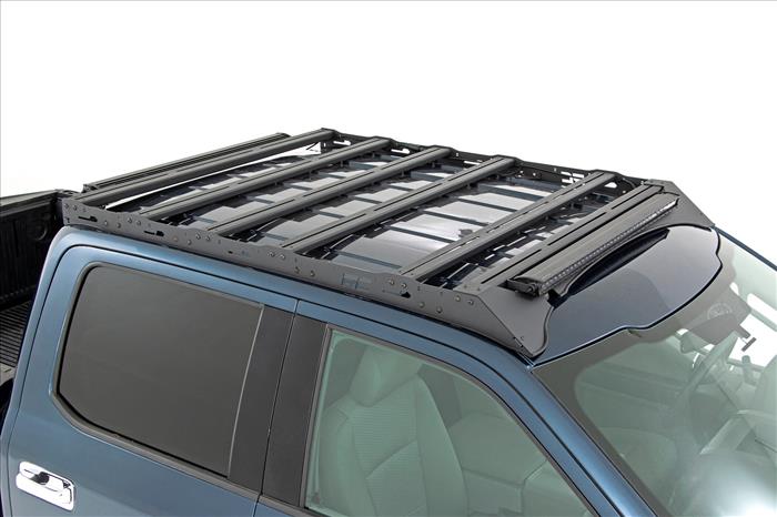 Ford Roof Rack System w/Front Facing 40 Inch Single Row Black Series LED Light Bar 15-18 Ford F-150 2WD/4WD Rough Country