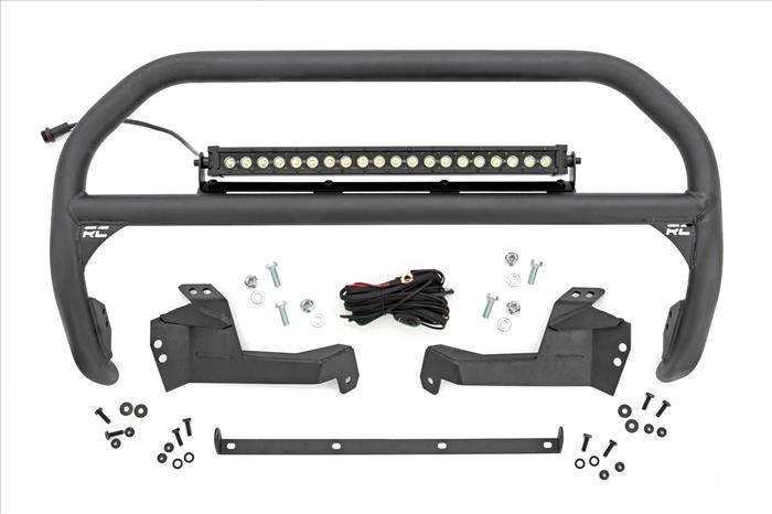 Nudge Bar 20 Inch Black Series w/ White DRL Single Row LED 2021 Ford Bronco Sport Rough Country