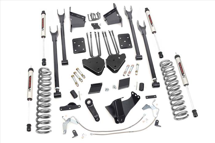 6 Inch Ford 4-Link Suspension Lift Kit No Overload Springs w/V2 Shocks 11-14 F-250 4WD Rough Country