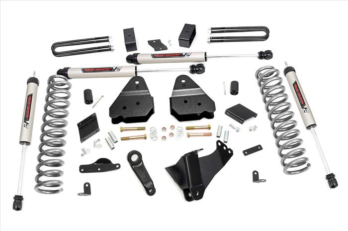 4.5 Inch Suspension Lift Kit Rear Overload Springs w/V2 Shocks 11-14 F-250 4WD Rough Country