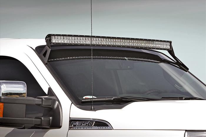 Ford 54 Inch Curved LED Light Bar Upper Windshield Mounts 99-16 F-250/F-350 Super Duty Rough Country