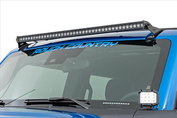 LED Light Upper Windshield 40 Inch Black Single Row 21-22 Ford Bronco Rough Country