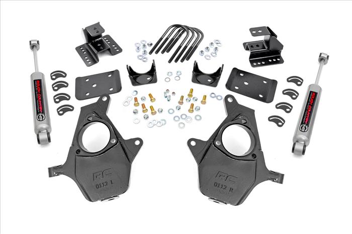 2 Inch Front Lowering Kit 4 Inch Rear Lowering Alum/Stamped Knuckle 14-18 Chevy/GMC 1500 Rough Country