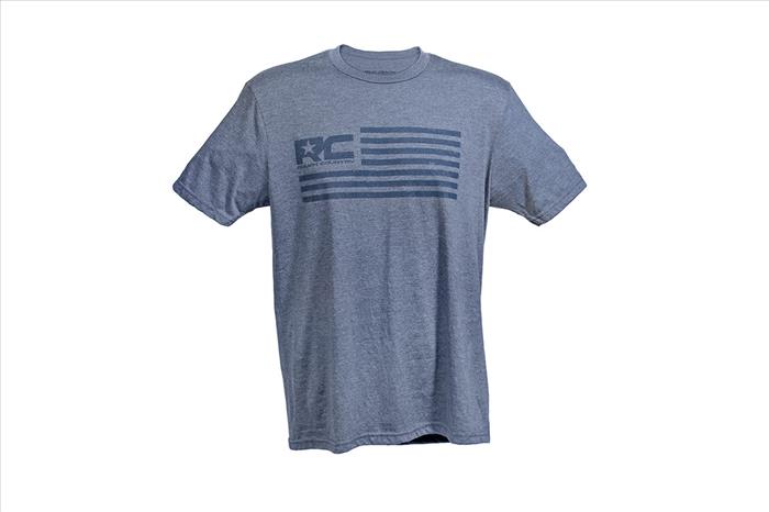 RC American Flag T-Shirt-Men Large Blue Frost Rough Country