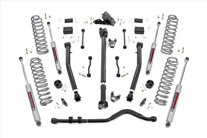3.5 Inch Jeep Suspension Lift Kit Preminum N3 Shocks Stage 2 Coils & Adj. Control Arms 18-20 Wrangler JL Rubicon-2 Door Rough Country