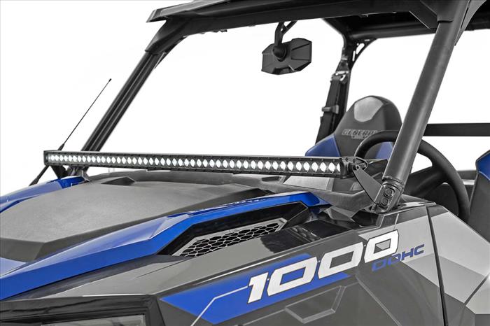 Polaris 50-Inch Single-Row Lower Windshield LED Kit Black Series w/ White DRL 19-20 General Rough Country