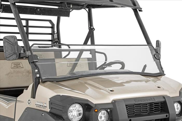 Half Windshield Scratch Resistant 15-22 Kawasaki Mule Pro-FX Rough Country
