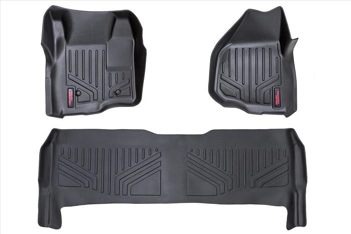Heavy Duty Floor Mats Front/Rear-11-16 Ford Super Duty Crew Cab Depressed Pedal Rough Country