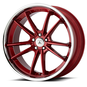 Asanti Wheels - ABL-23 Sigma Candy Red with Chrome Lip 5 lug