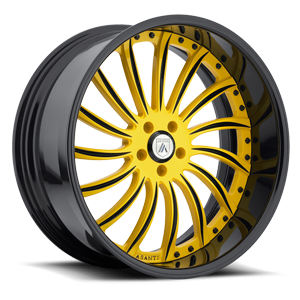 Asanti Wheels - AF815 Custom-Yellow with Black Lip 5 lug