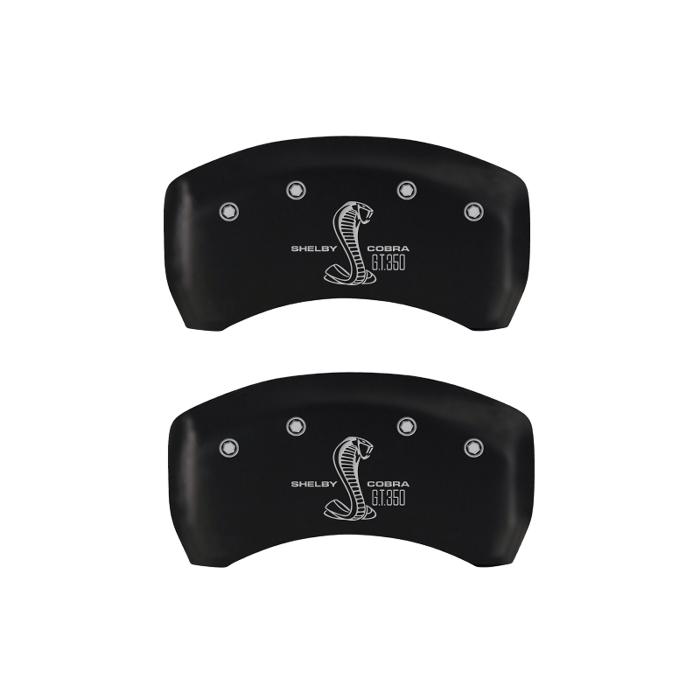  Ford Mustang Caliper Covers: Matte Black, GT350 Shelby Cobra Logotype