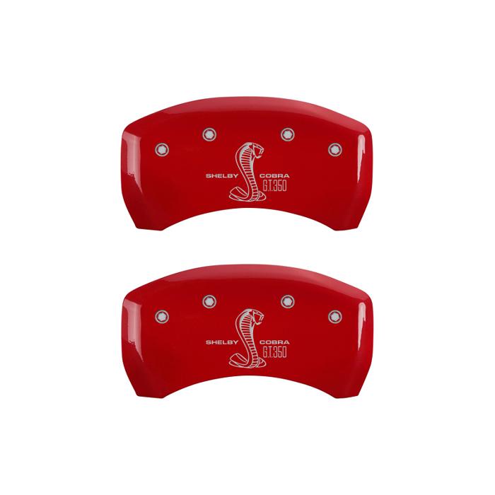  Ford Mustang Caliper Covers: Red, GT350 Shelby Cobra Logotype