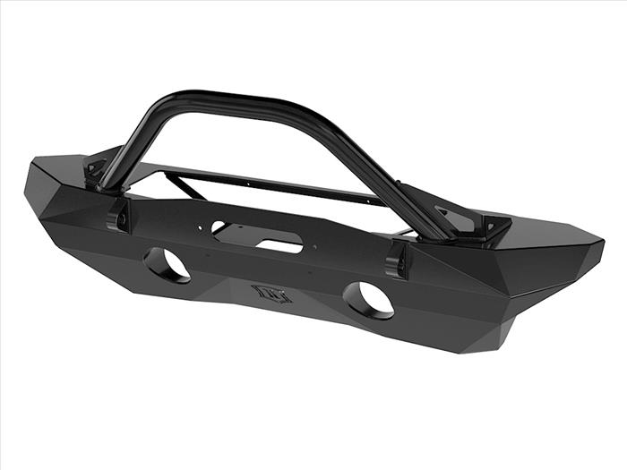 ICON Pro Series 07-18 JK Recessed Mid Width Winch Front Bumper w/Bar & Tabs