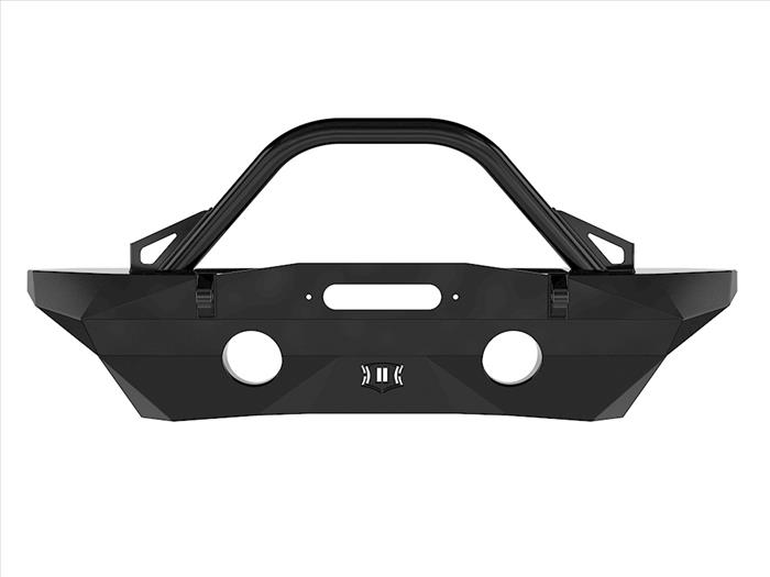 ICON Pro Series 07-18 JK Recessed Mid Width Winch Front Bumper w/Bar & Tabs