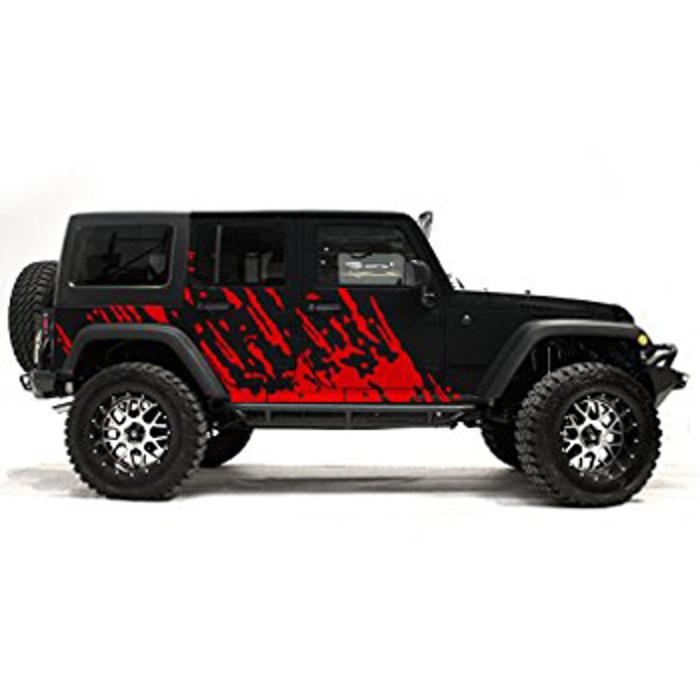 Decal Jeep Wrangler 4-Door Pinnacle Graphics Black/Red