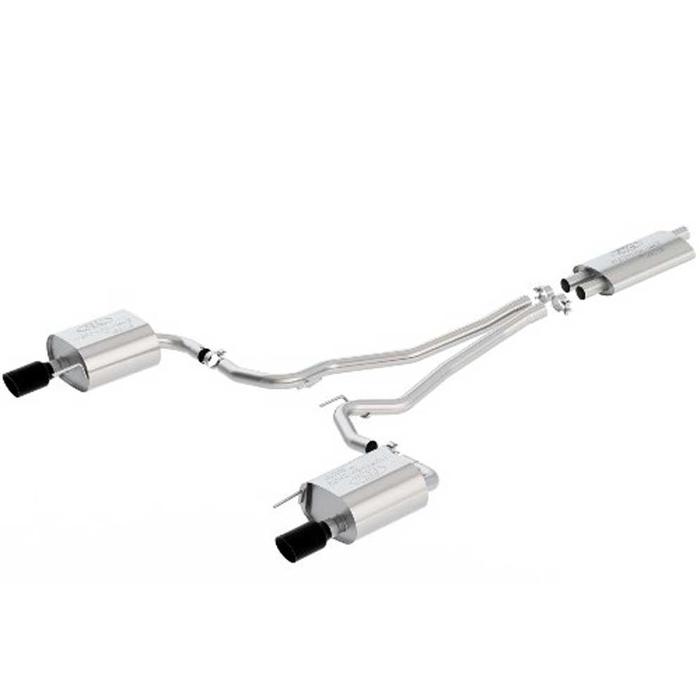 Mustang 2.3L Ecoboost EC-Type Cat Back Exhaust System - Black Chrome Tips 2015 - 2018	Ford	Mustang	