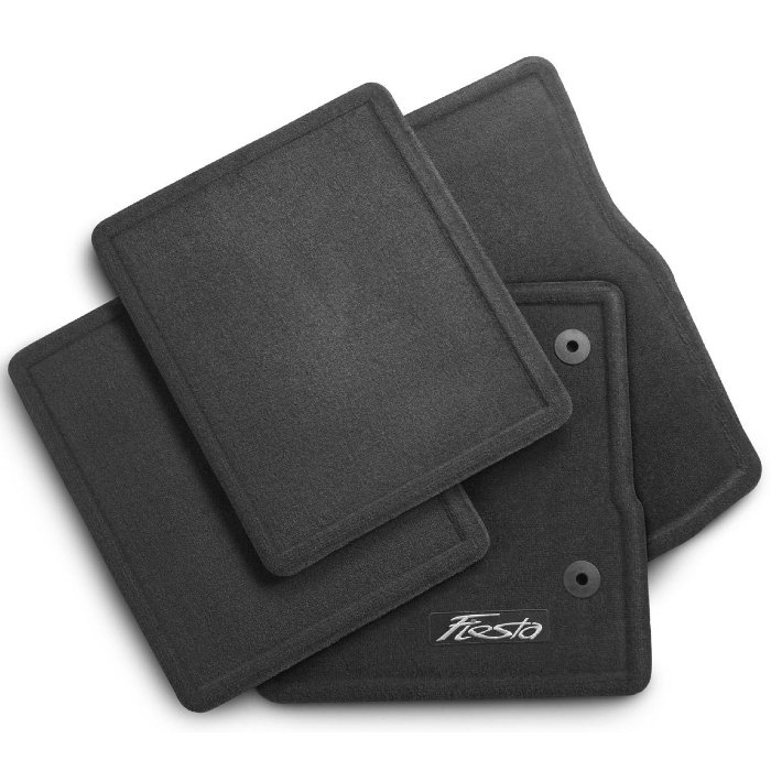 Floor Mats - Carpeted, 4-Piece, Charcoal Black Front and Rear 2012-2018 Ford Fiesta CA6Z-5413300-AB