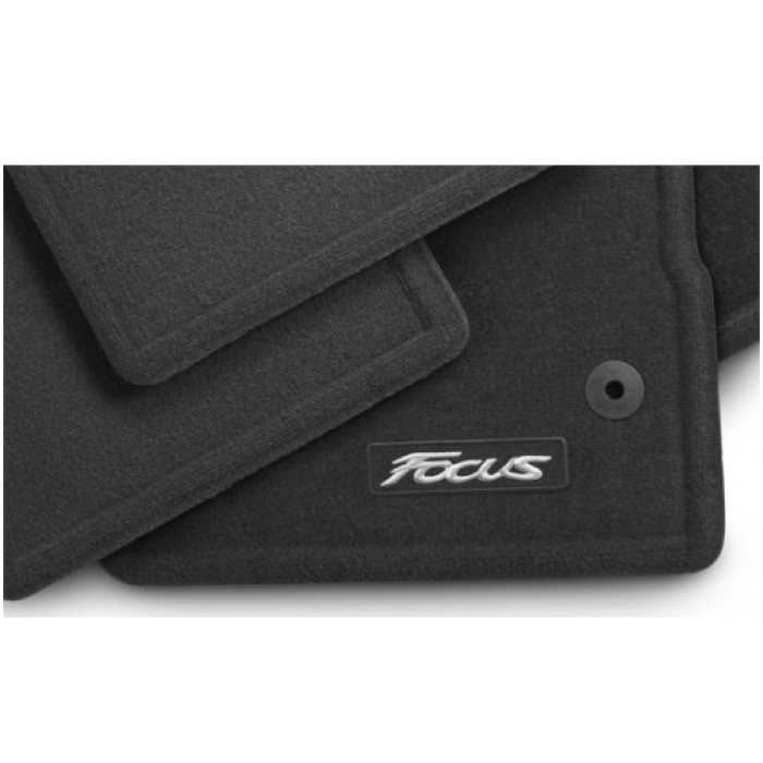 Floor Mats - Carpeted, 4-Piece, Charcoal Black Front and Rear 2012-2018 Ford Focus 