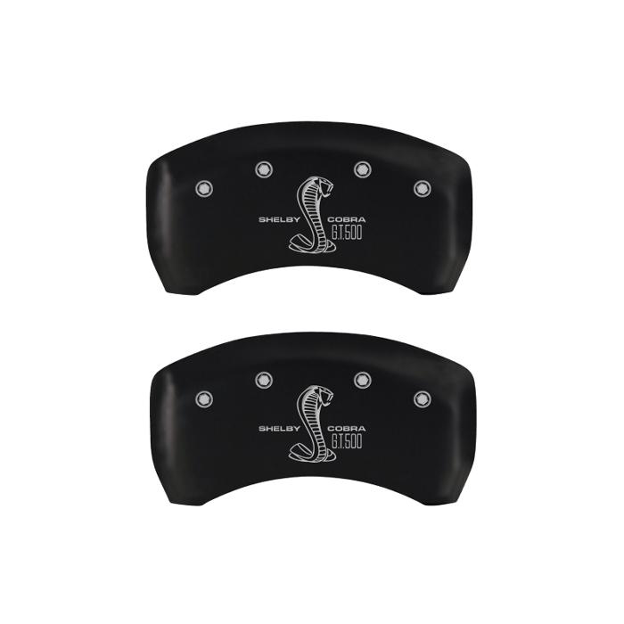  Ford Mustang Caliper Covers: Matte Black, GT500 Shelby Cobra Logotype