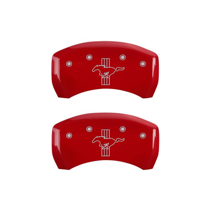  Ford Mustang Caliper Covers: Red, 2015 Mustang/Bar& Pony Engraving