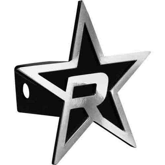 RBP-7504-RX3: Black Star Hitch Cover Brushed 5inch Star