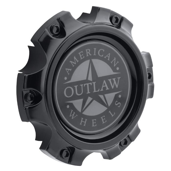 Chrome Custom Wheel Center Cap #BC-786S American Outlaw Flat Black 4 CAPS 