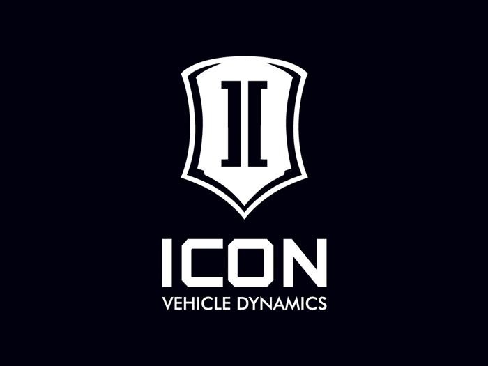 ICON Vehicle Dynamics Stacked Logo Sticker, White, 6” Tall