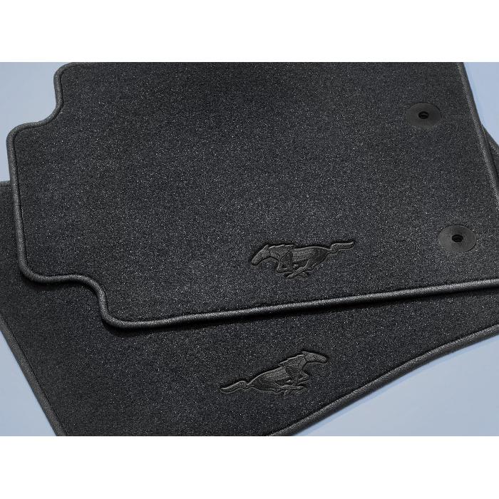 Floor Mats - Carpeted, Black, 2-Piece Set, With Black Pony Logo2015 - 2018	Ford	Mustang