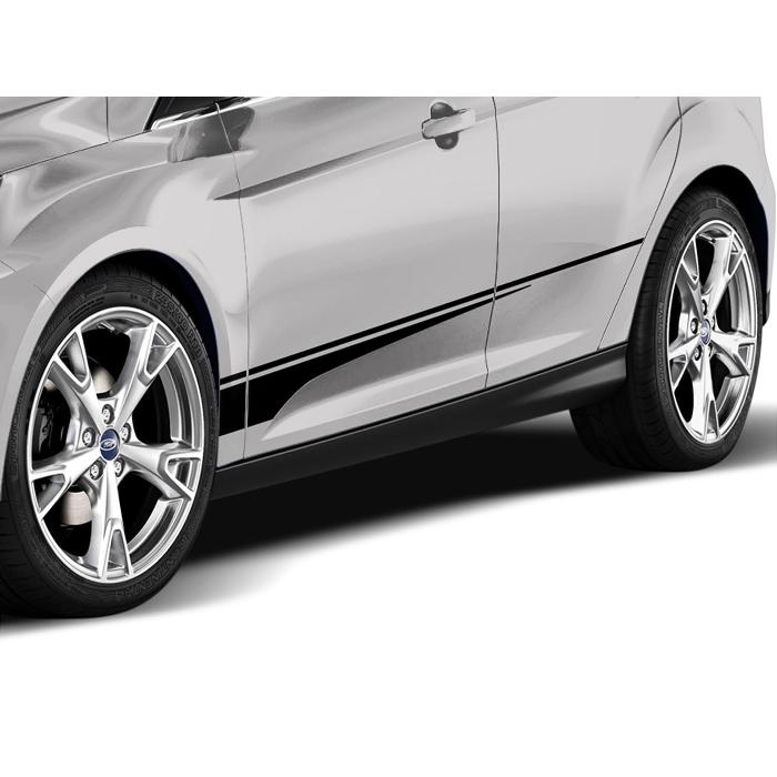 Graphics Kit - Lower Blade Side Stripe, Matte Black 2010 - 2018	Ford	Focus VGM5Z-6320000-A