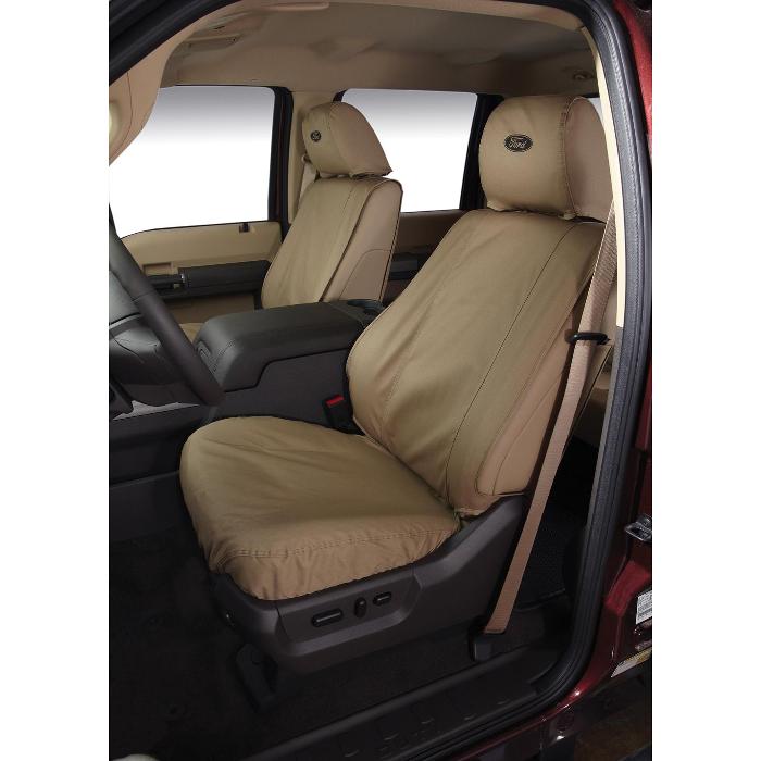 Seat Covers By Covercraft Rear 60 40 Crew Cab With Armrest Taupe 2018 Ford F 150 First Choice Offroad - 2018 Ford F 150 Front And Rear Seat Covers