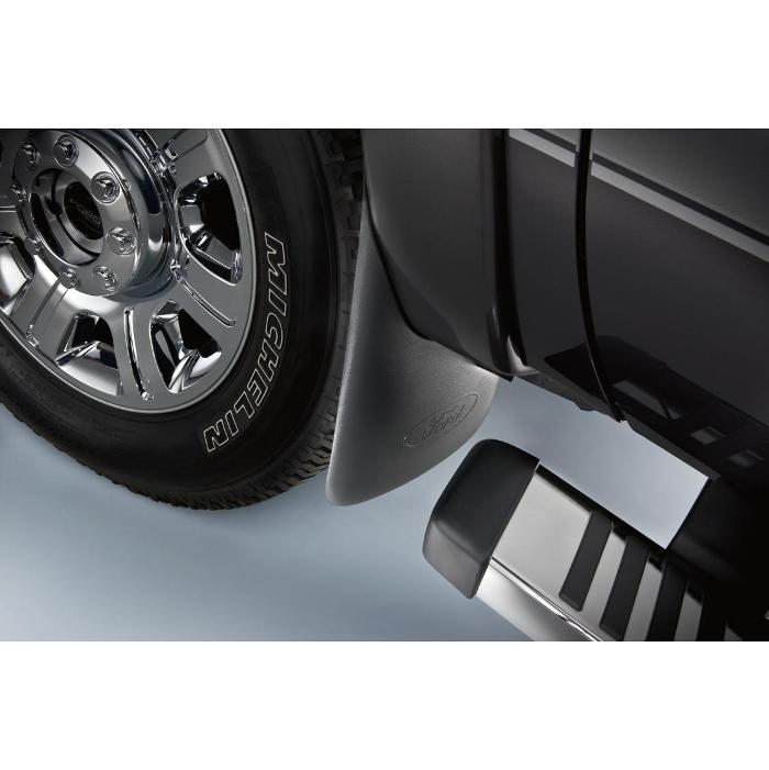 Splash Guards - Molded, Front Pair, With Ford Oval Logo, For SRW and 4x2 DRW Vehicles With Wheel-Lip