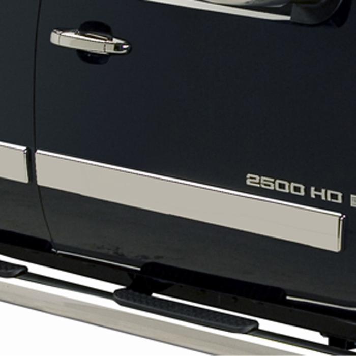 Exterior Trim Kit by Putco® - Body Side Molding, Chrome Body Side and Bed, Crew Cab, SRW, 8' Bed