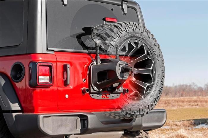 Jeep Spare Tire Relocation Bracket 18-20 Wrangler JL No Rear Proximity Sensors Rough Country