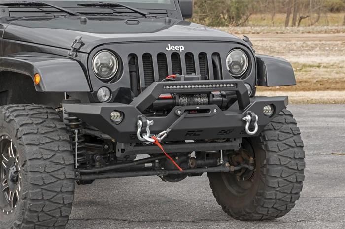 Jeep Full Width Front LED Winch Bumper JK JL Gladiator JT Rough Country