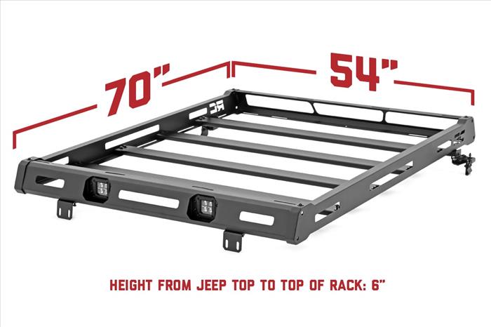 Roof Rack Black Series Lights Jeep Wrangler JK/Wrangler Unlimited (07-18) Rough Country