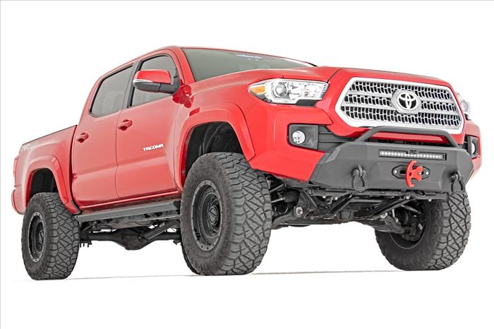Front Bumper Hybrid 12000-Lb Pro Series Winch Synthetic Rope 16-22 Toyota Tacoma Rough Country