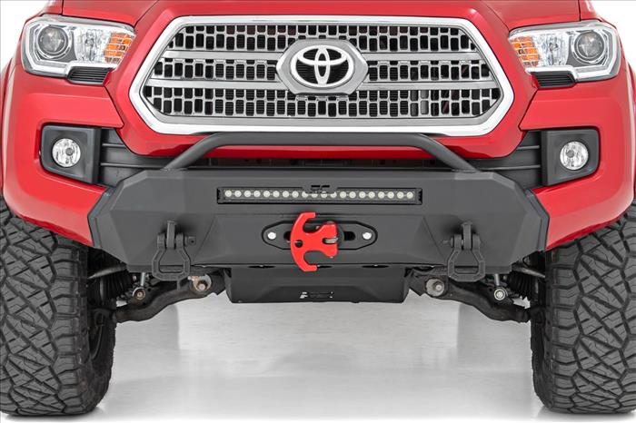 Front Bumper Hybrid with 9500-Lb Pro Series Winch and 20 Inch LED Light Bar 16-22 Toyota Tacoma 4WD Rough Country