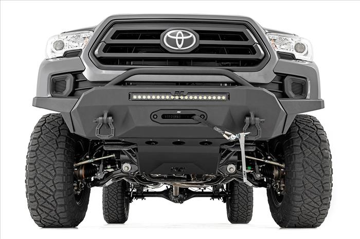 Front Bumper Hybrid 20 Inch Black LED 9500-Lb Winch Syn Toyota Tacoma (16-23) Rough Country