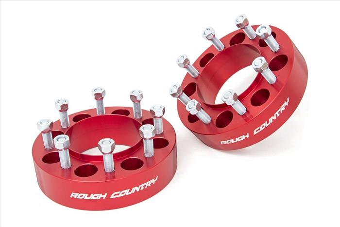 2 Inch Wheel Spacers 8x170 Red 03-21 Ford Super Duty 4WD Rough Country