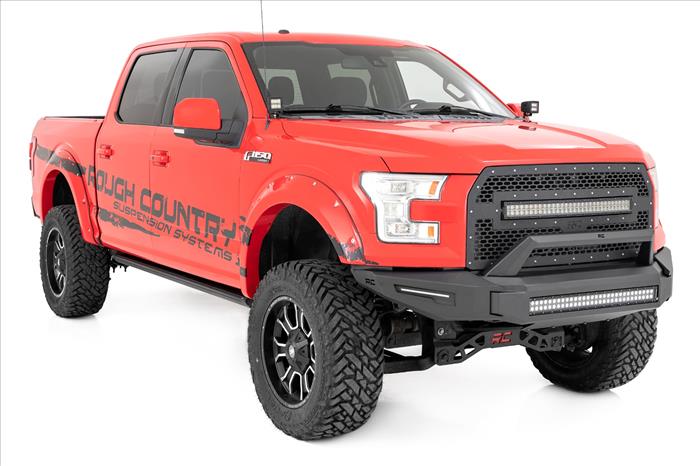 Front Modular Bumper w/Skidplate and 30 Inch LED Light Bar 15-17 Ford F-150 2WD/4WD Rough Country