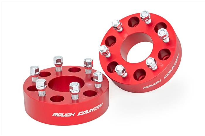 2 Inch GM Wheel Spacers Pair Red Rough Country