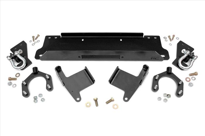 Jeep Winch Mounting Plate w/D-rings for Factory Bumper 07-18 Wrangler JK Rough Country