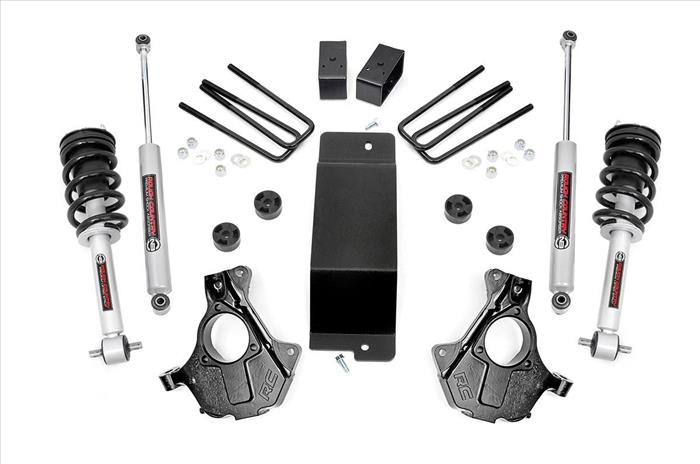 3.5 Inch Suspension Lift Knuckle Kit w/Lifted Struts N3 Shocks 07-13 Silverado/Sierra 1500 Cast Steel Rough Country