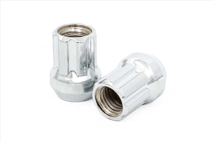 M14 x 2.0 Lug Nut Set of 24 Chrome Open End Rough Country