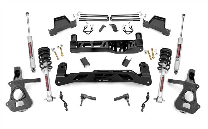 7 Inch Suspension Lift Kit Lifted Struts 14-18 Silverado/Sierra 1500 2WD Aluminum/Stamped Steel Rough Country