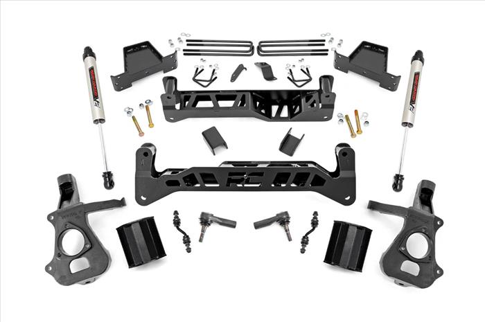 7 Inch Suspension Lift Kit w/V2 14-18 Silverado/Sierra 1500 2WD Aluminum/Stamped Steel Rough Country